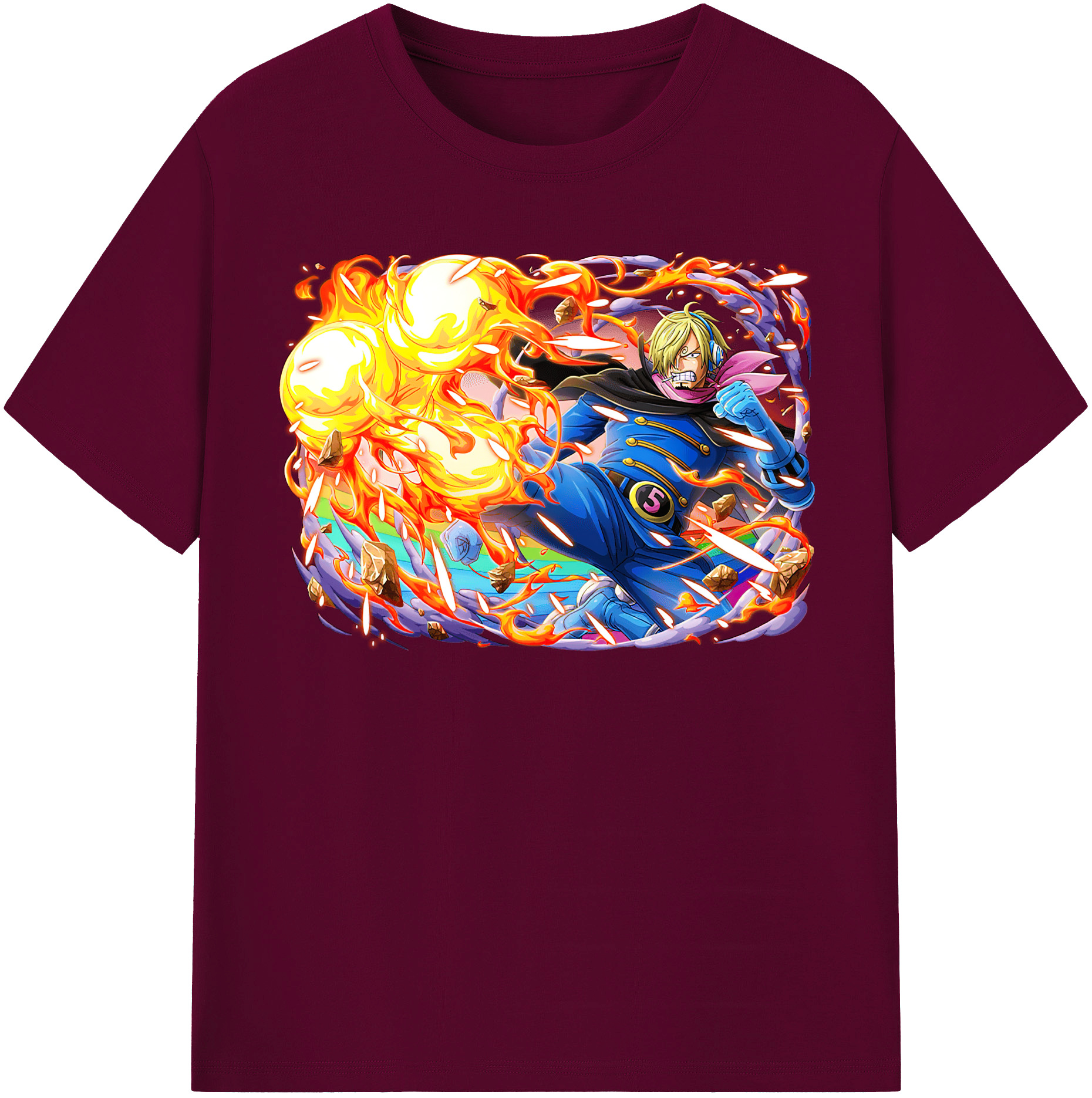 （画像用） ワンピース サンジ ONE PIECE Sanji レディースカジュアルプリントTシャツ（綿100％）